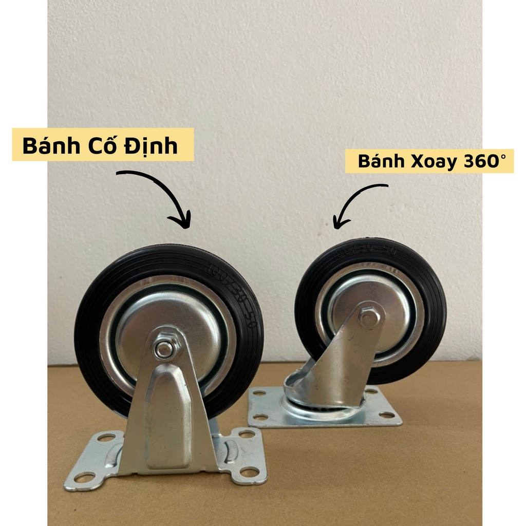 Bánh Xe Đẩy Hàng, Bánh Cao Su TOSHIDO, Bánh xe đẩy hàng Xoay 360°