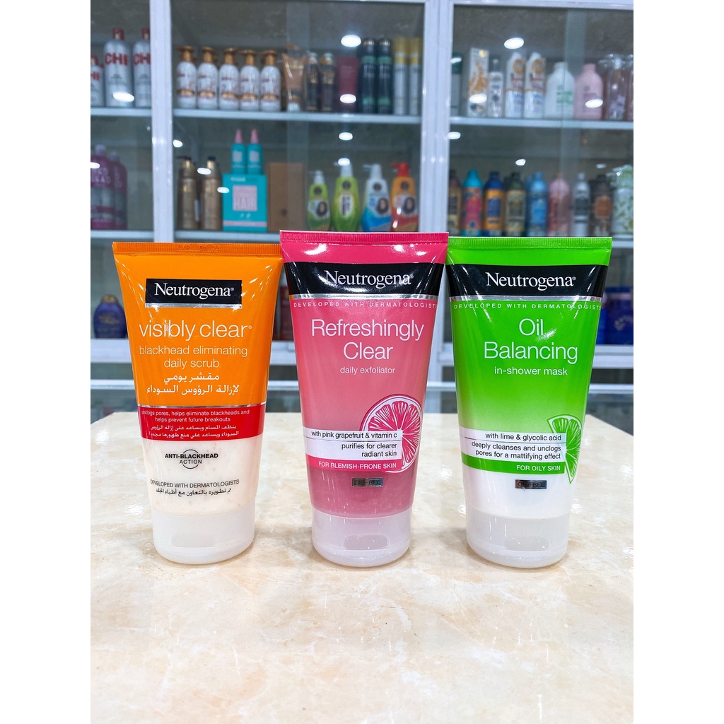 Sữa Rửa Mặt NEUTROGENA Sạch Sâu Giảm Mụn Tẩy Da Chết Pháp 150ml