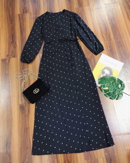 Đầm maxi chấm bi