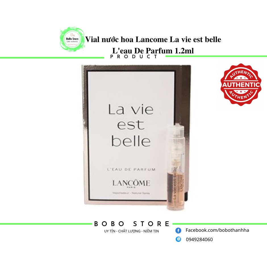 Mẫu thử Vial nước hoa Lancome La vie est belle L'eau De Parfum 1.2ml
