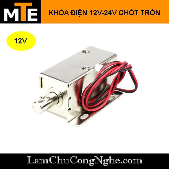 Khóa điện Solenoid Lock LY-01 - Khóa điện chốt tròn DC 12-24V