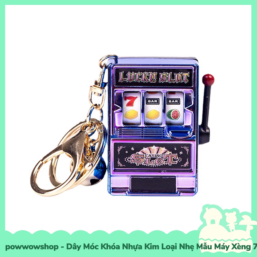 [Sẵn VN - Hỏa Tốc] Móc Khóa Nhựa + Kim Loại Nhẹ Mẫu Slot Machine Máy Xèng 777 Colorful