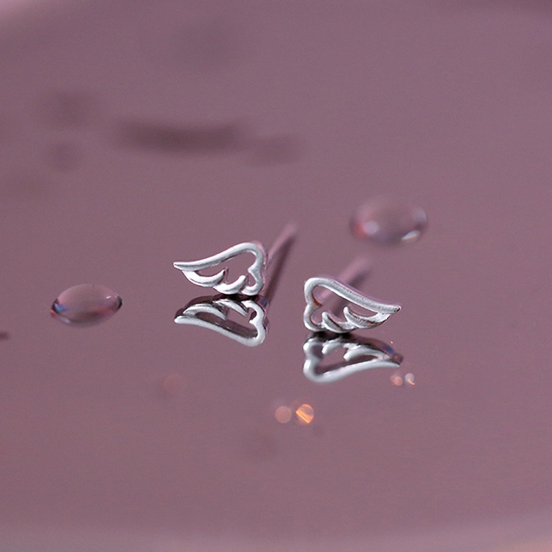 We Flower Bông tai mạ bạc 925 hình đôi cánh thiên thần xinh xắn thời trang cá tính