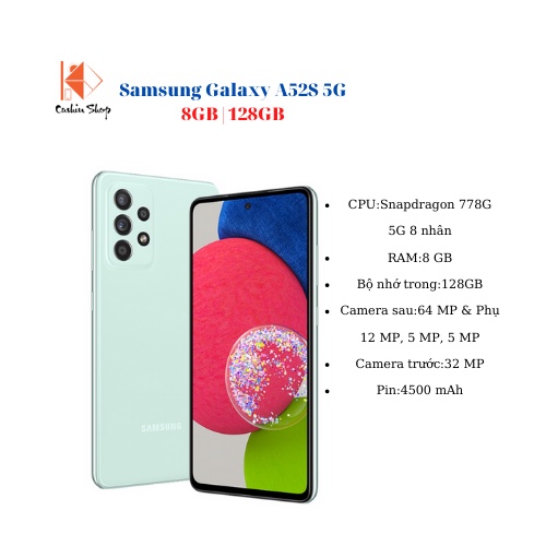 Điện thoại Samsung Galaxy A52S 5G ( 8GB|128GB ) - Hàng chính hãng