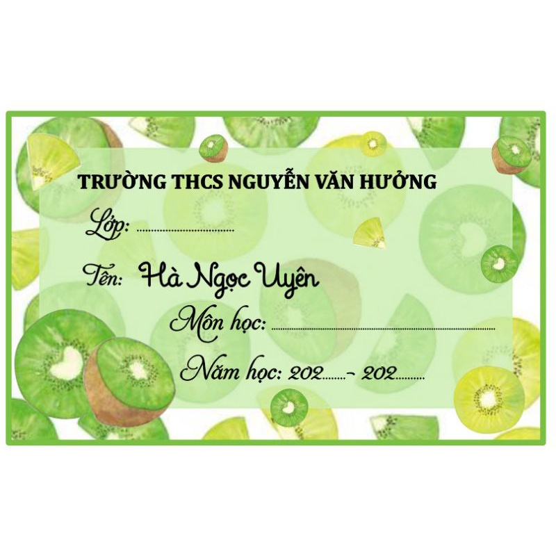 Combo nhãn vở trái cây dễ thương. Nhắn tin để điền tên theo yêu cầu nha!