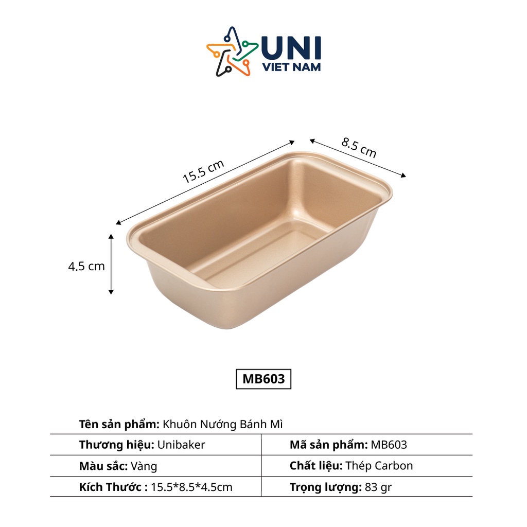 Khuôn Loaf bánh mỳ chống dính size nhỏ Unibaker MB603