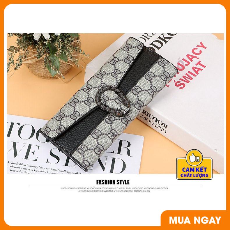 [ Xả hàng ] Ví cầm tay nữ thời trang dáng dài nắp khoá đầu rồng xinh xắn dễ thương ST902