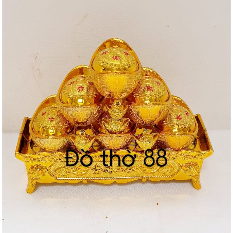 Khay 6 thỏi vàng lộc trưng bàn tài địa