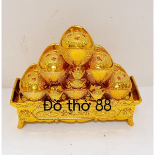 Khay 6 thỏi vàng lộc trưng bàn tài địa