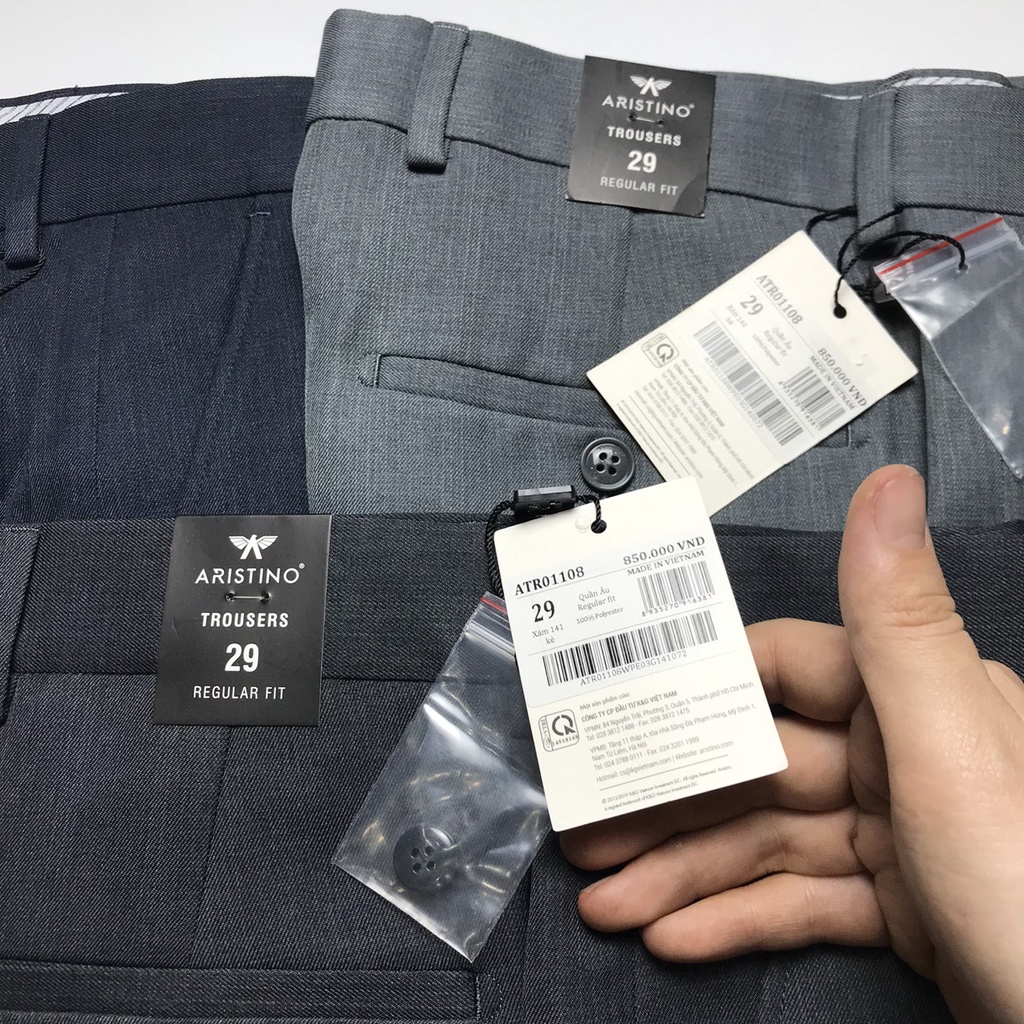 Quần âu Aristino kẻ from rộng gấu chờ  ATR01108