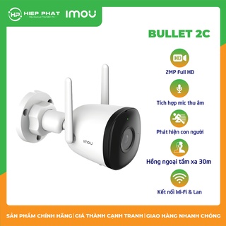 Camera WIFI IMOU Bullet 2C [ IPC-F22P-D ] 2MP FullHD - Tích Hợp Mic Thu Âm - Chống nước IP67 - Sản Phẩm 100% Chính Hãng