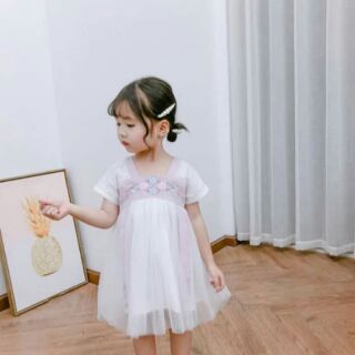 Đầm voan kiểu dáng Hàn Quốc cho bé gái