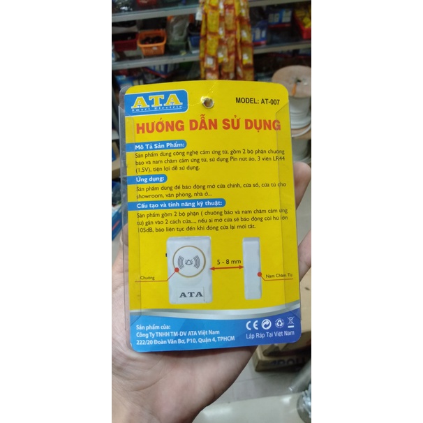 CHUÔNG CỬA TỪ BÁO ĐỘNG CAO CẤP ATA AT-007