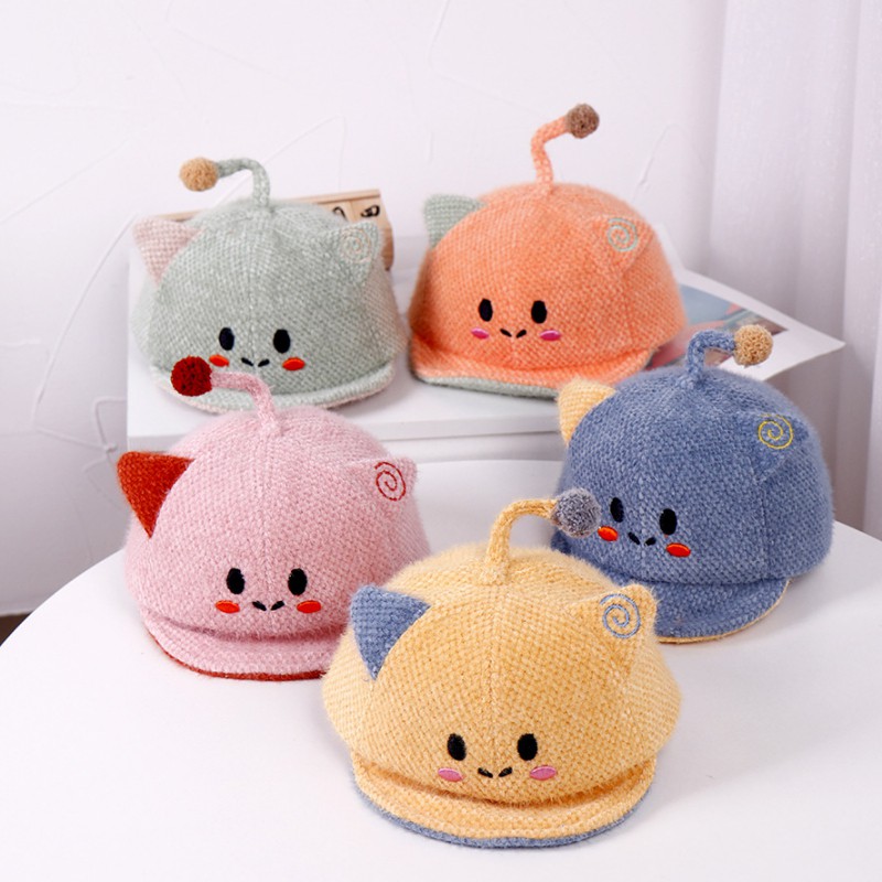 Mũ Trùm Đầu Giữ Ấm Phối Tai Mèo Đáng Yêu Cho Bé