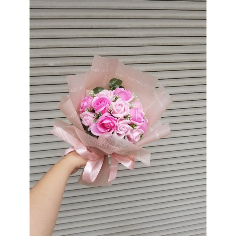 [HOT SALE] Bó hoa hồng sáp thơm 12 bông màu hồng phấn. Quà tặng bạn gái 20/10, sinh nhật, tặng mẹ 8/3, thầy cô 12