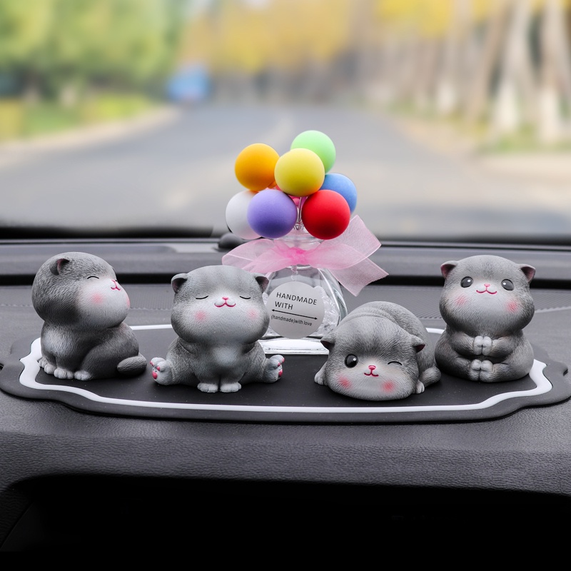 Mô Hình Phụ Kiện Decoroto Trang Trí Taplo Ô Tô Bàn Làm Việc Phòng Khách Phòng Ngủ Mèo Mika Dễ Thương Chất Liệu Thạch Cao