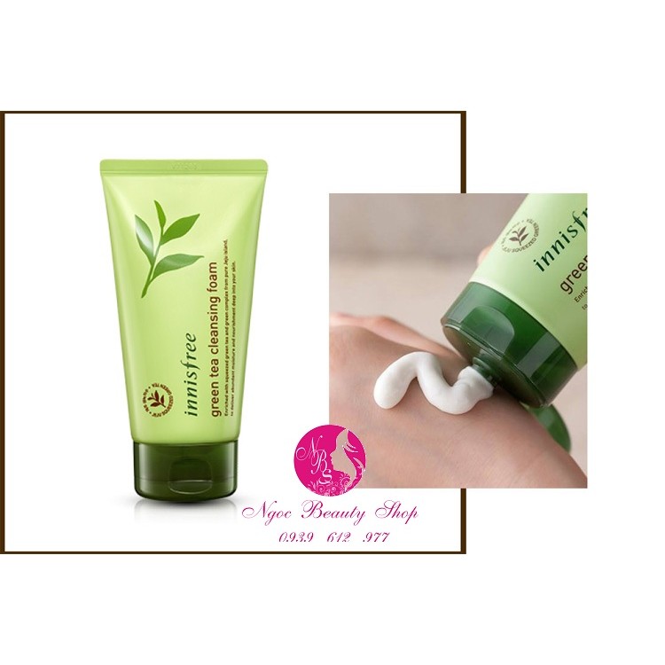 Sữa rửa mặt chiết xuất Trà Xanh Green Tea Cleansing Foam Innisfree