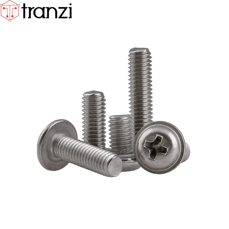 Vít bake liền vành đầu cầu thân bu lông inox 304 PWM M3 M4