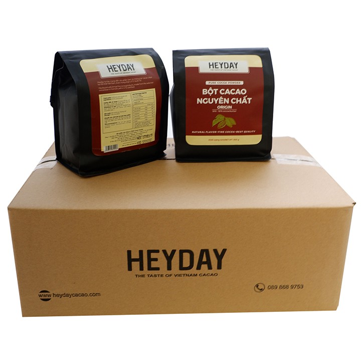 Túi zip 500g Bột cacao nguyên chất 100% không đường Heyday - Dòng Origin thượng hạng - Chuẩn UTZ Quốc Tế | BigBuy360 - bigbuy360.vn