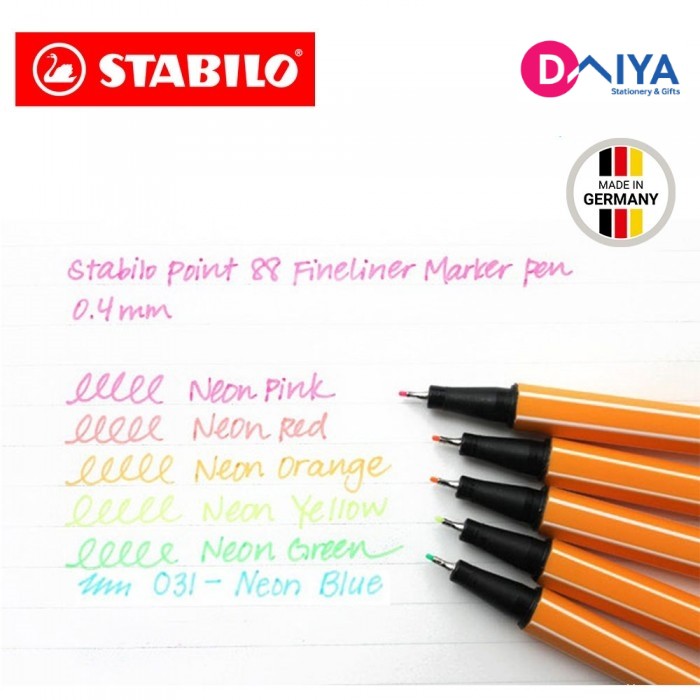 [Bán lẻ] Bút Fineliner Stabilo Point 88 0.4mm - màu Neon/ Pastel (P2)