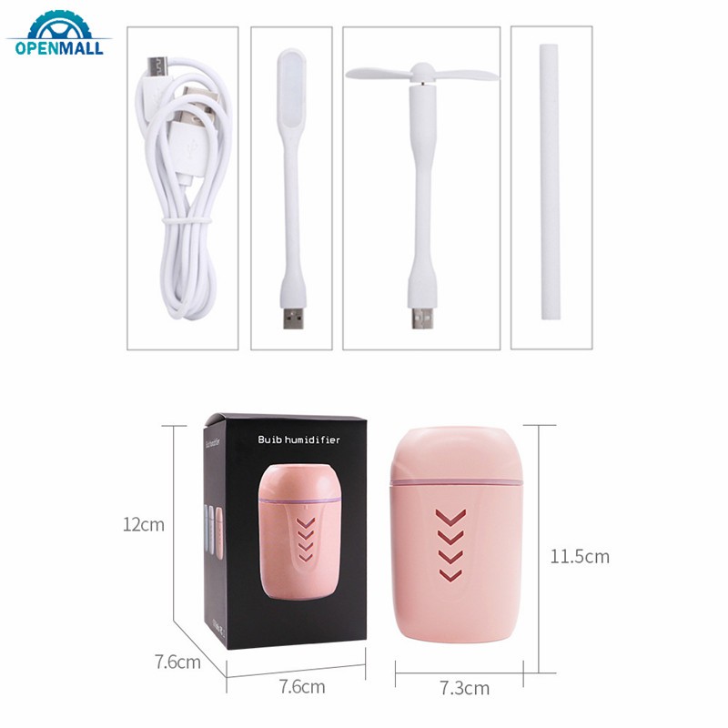 Máy lọc không khí tạo độ ẩm mini cổng cắm USB màu trắng dùng trong nhà/ xe hơi/ văn phòng