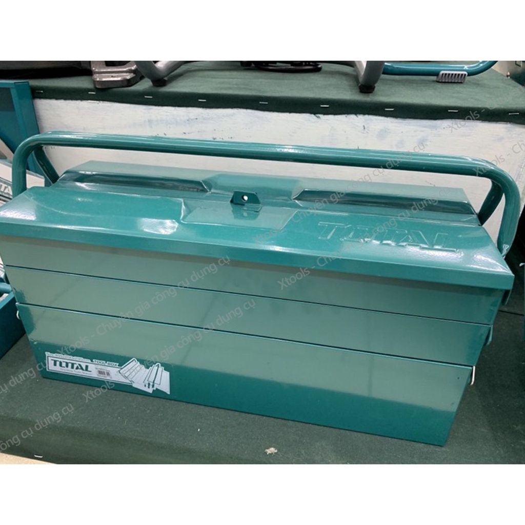 Hộp đựng dụng cụ đa năng TOTAL THT10701 495x200x290mm hộp đồ nghề 3 tầng tấm thép dầy 0.6~0.8mm siêu bền cứng