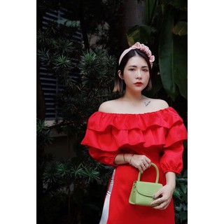 Bờm nhún lệch cài tóc vải lụa