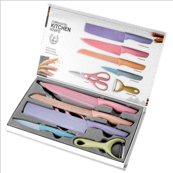 [Hàng Sẵn] SET Dao kéo 6 món Everrich Kitchen Lúa Mạch sịn sò siêu sắc bén thân thiện với môi trường