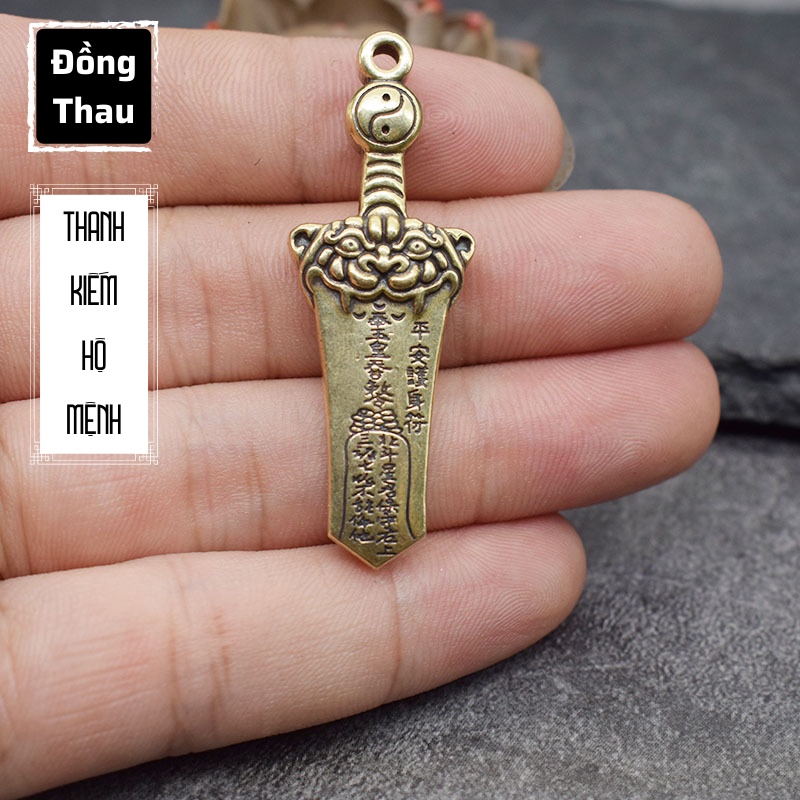 Tượng Trưng Bày Phong Thủy Bằng Đồng Hình Thanh Kiếm Hộ Mệnh, Trang Trí, Đem Lại May Mắn