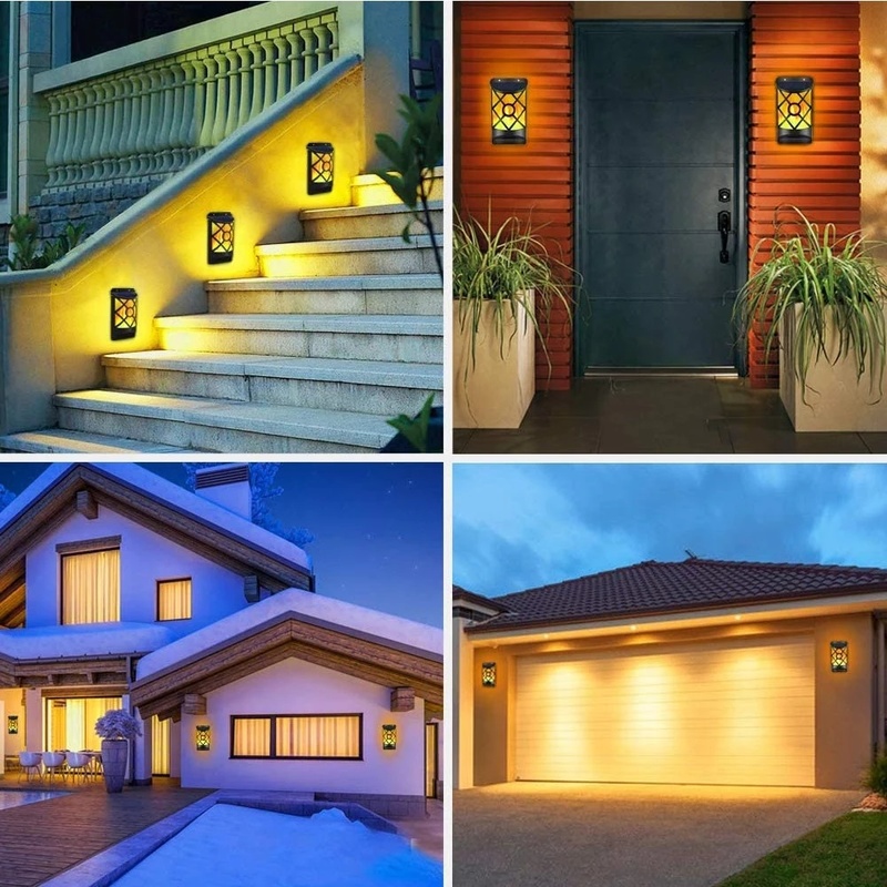 1 Bộ Đèn Led Năng Lượng Mặt Trời Chống Thấm Nước Ip65 Cảm Biến Ánh Sáng Trắng Ấm Áp