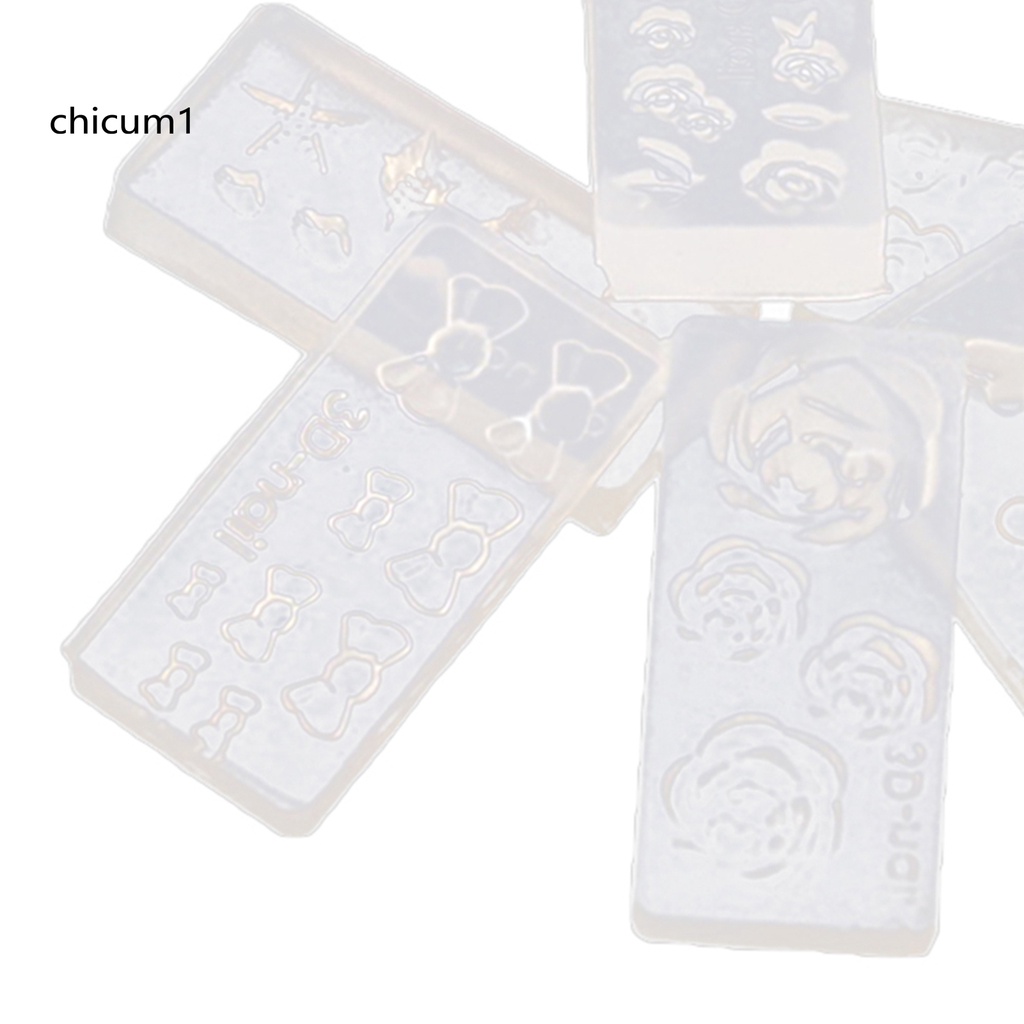 [Hàng mới về] Set 6 khuôn acrylic trong suốt siêu nhẹ 3d chuyên dụng cho làm móng nghệ thuật