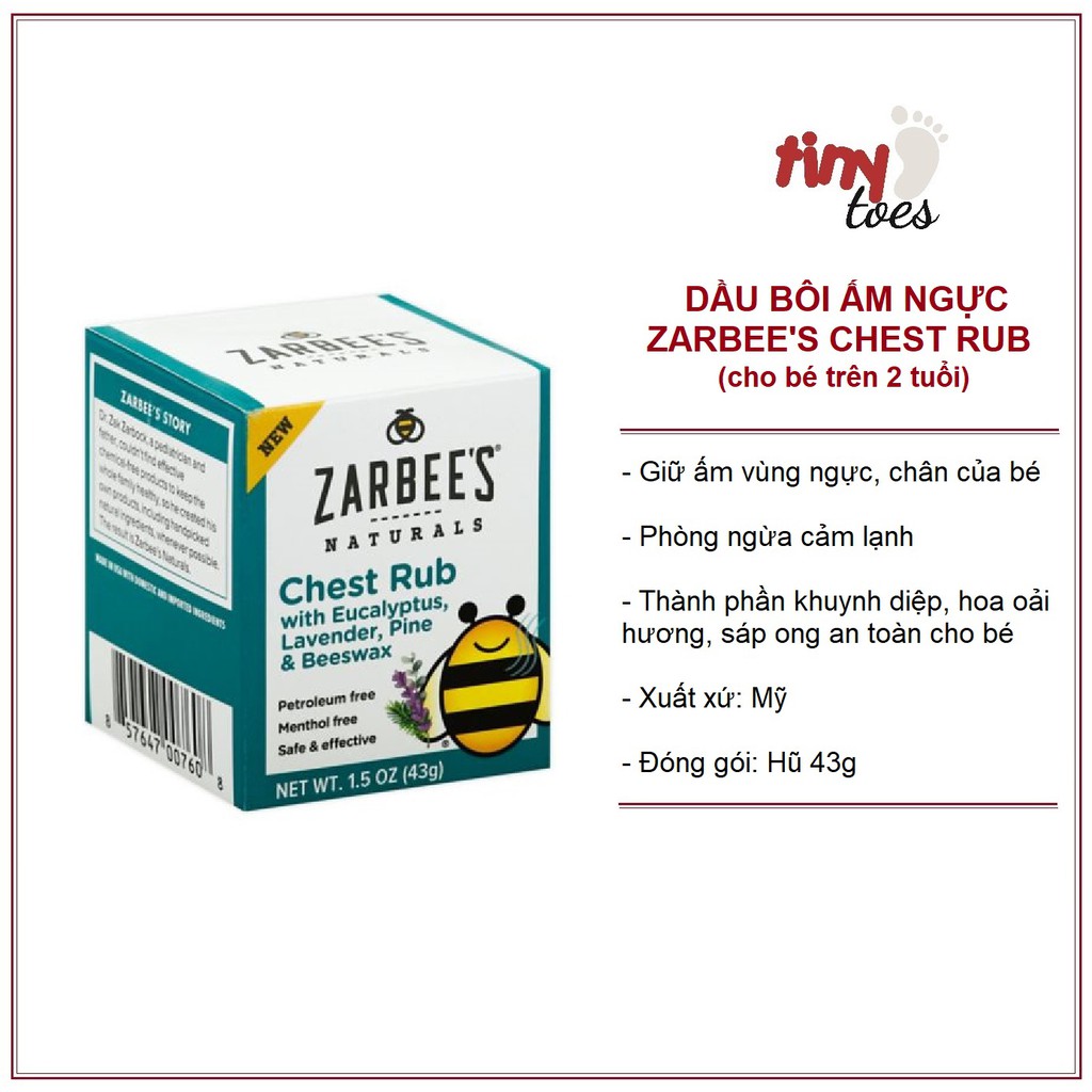 Dầu bôi ấm ngực Zarbees