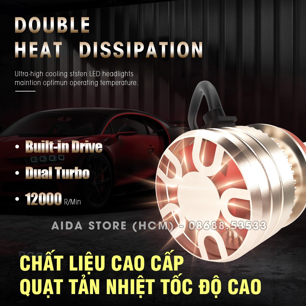 Đèn LED pha, gầm ô tô xe máy XM70 có driver led sử dụng điện áp rộng 12v~24v max sáng