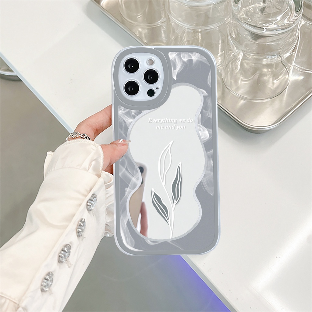 Ốp lưng iphone gương cạnh vuông lá và hoa 6/6plus/7/7plus/8/8plus/x/xs/11/12/13/pro/max/plus/promax-Sale HOT A3-12