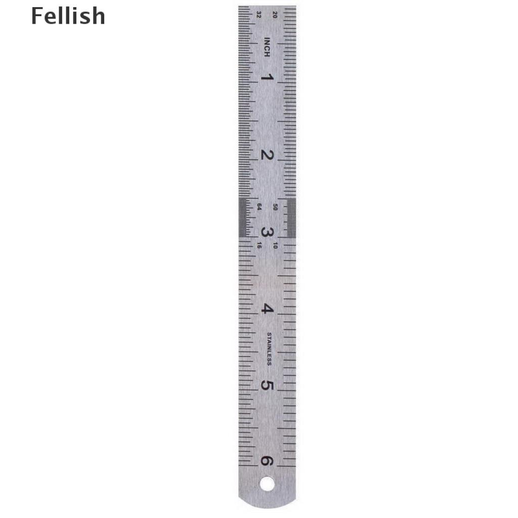 Thước Đo Thẳng Hai Mặt Bằng Thép Không Gỉ 15cm 6 Inch 436vn