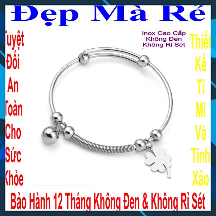 Kiềng đeo tay inox nữ - Tự điều chỉnh được theo cổ tay - Cam kết 1 đổi 1 nếu hoen, gỉ sét