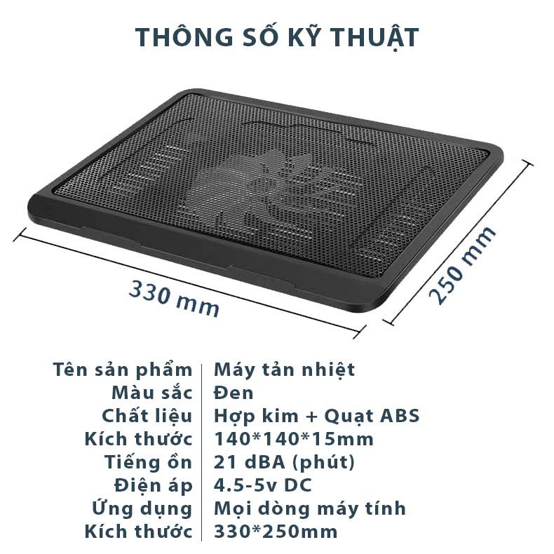 Giá đỡ tản nhiệt laptop có đế nâng 45 độ đèn led tích hợp quạt làm mát dùng cho laptop 18 inch trở xuống