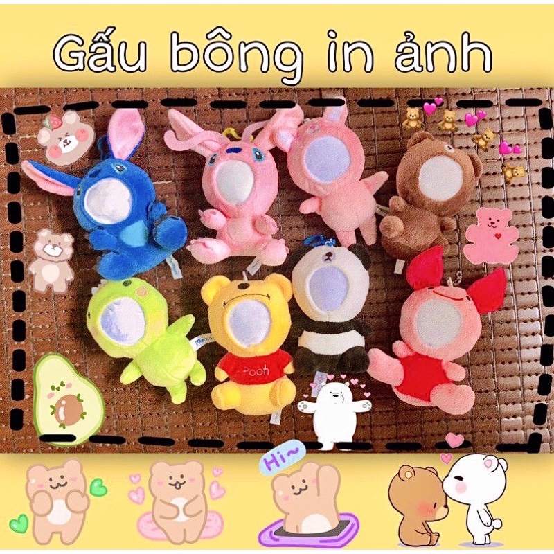 Móc Khoá Gấu Bông In Ảnh