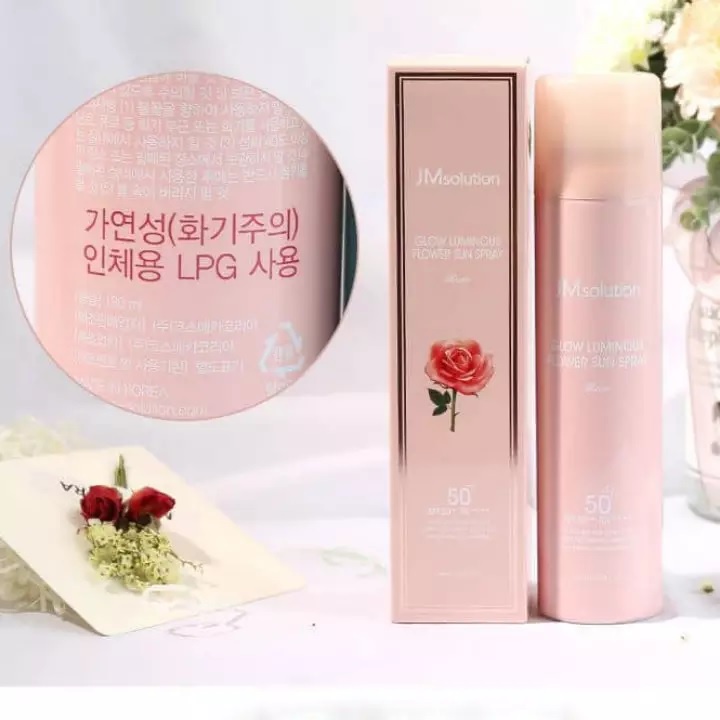 Xịt Chống Nắng Dưỡng Sáng Da Chiết Xuất Hoa Hồng Jmsolution Glow Luminous Flower