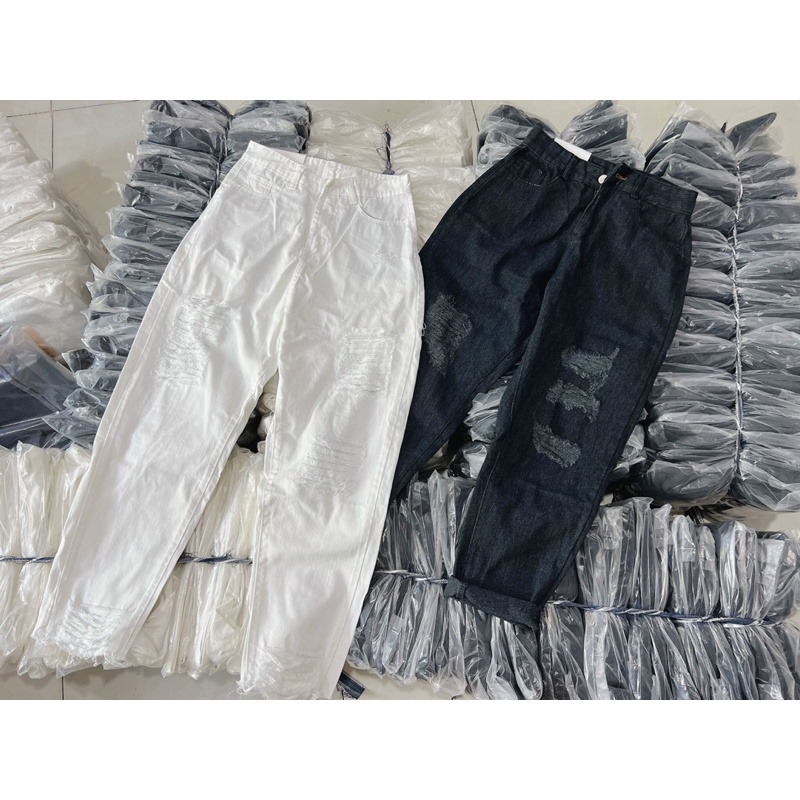 [ Rẻ vô địch ] Quần baggy jean rách dành cho nữ