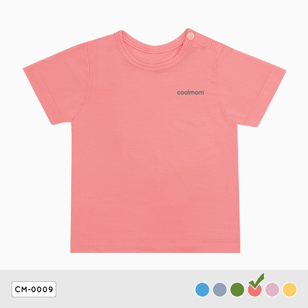 Áo cài vai tay ngắn Coolmom chất liệu sợi tre cao cấp màu xám fog size 3M / CM-0009-3M-XF