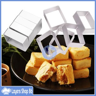 bộ 10 Khuôn Nhôm Hợp kim Hình chữ nhật Hình dạng Khuôn kim loại Bánh trang trí Công cụ làm bánh