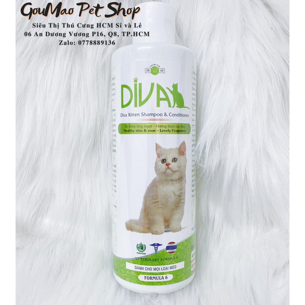 [Chính hãng] Sữa tắm Diva cho mèo chai 400ml - Goumao