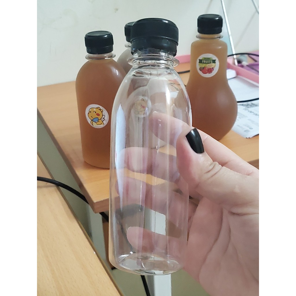 Chai nhựa pet dẹt 250 ml fi 28 nắp đen đựng trà sữa,nước ép | BigBuy360 - bigbuy360.vn