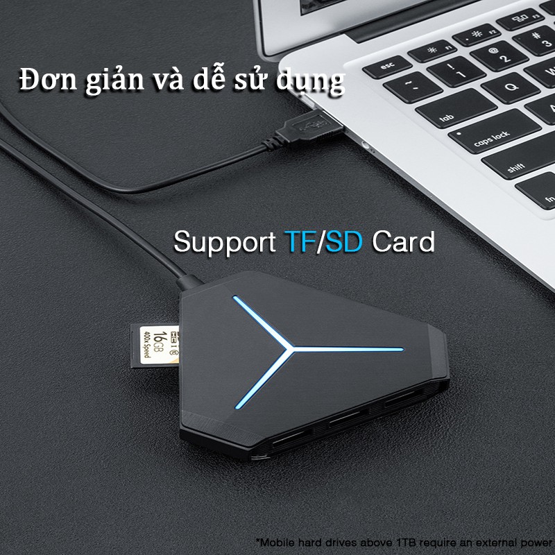Cổng USB 6 đầu kết nối đa năng cho thiết bị Mac PC/ máy tính xách tay/ máy tính để bàn | BigBuy360 - bigbuy360.vn