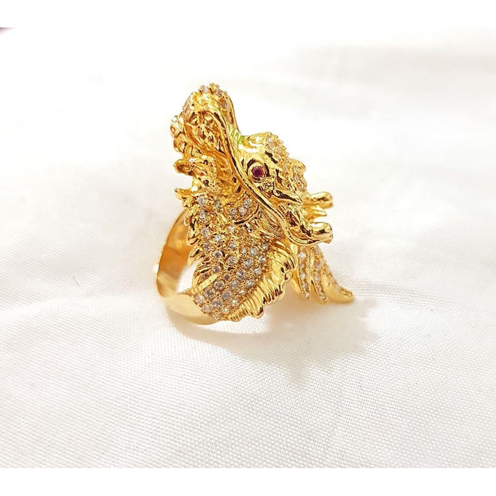 Nhẫn nam rồng mạ vàng 24k N19