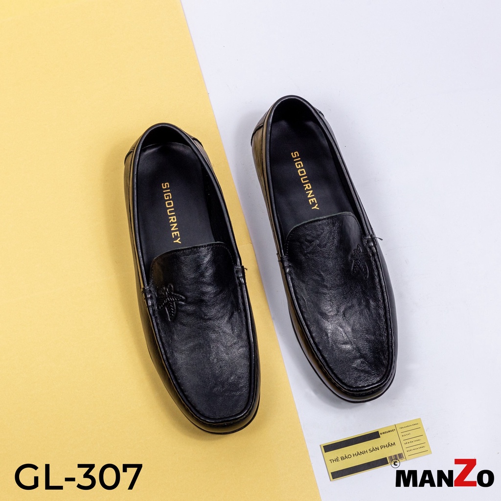 Giày mọi da bò cao cấp - Giầy da nam bảo hành 12 tháng tại Manzo store - GL307