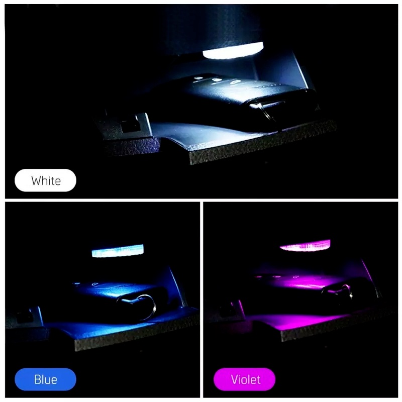 Đèn Led Tự Động Gắn Trần Xe Hơi 3 Màu Trang Trí Nội Thất