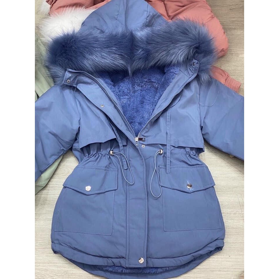 ÁO PHAO ĐẠI HÀN CHẤT CỰC XỊN NHA - Áo parka kaki lót lông mũ lông to dày xụ luôn