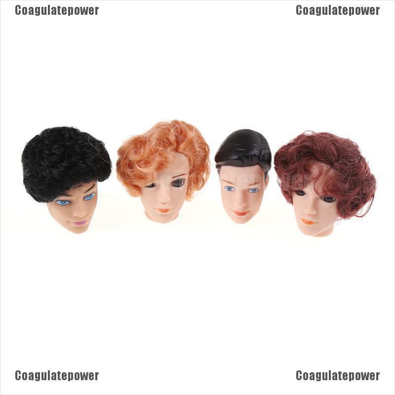 Coagulatepower 3D Eyes Doll Head With Hair For Barbie Boyfriend Ken Male Heads Toy Accessories